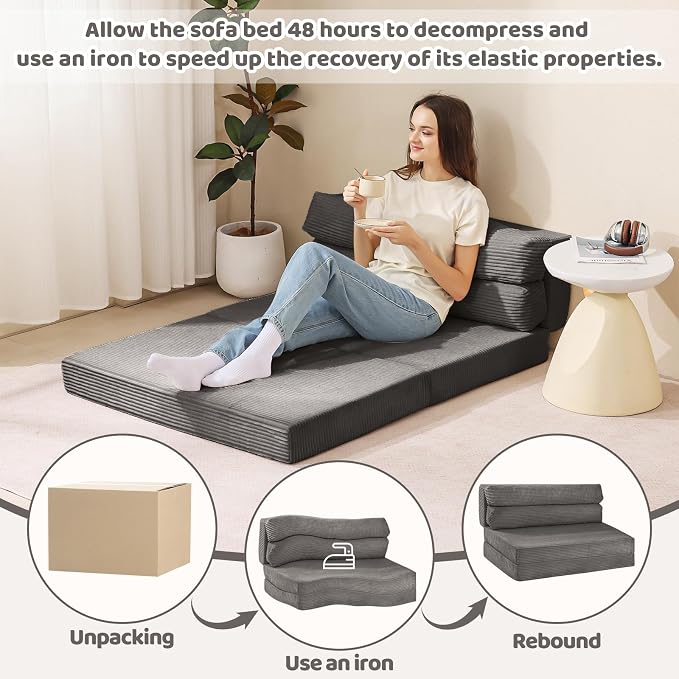 JUIKURY Folding Sofa Bed, Convertible Sleeper Chair - Image 9