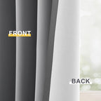 Yakamok Grey 100% Blackout Curtain Panels 96 inches, 2 Panels | Blackout - Image 6