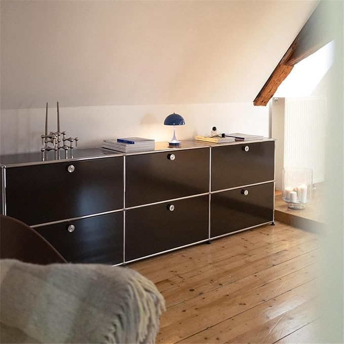 Modern Storage Cabinet Black H, Home Office Cabinet, Versatile Free-Standing - Image 4