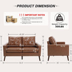 HNY Mid Century Modern 53" Loveseat Sofa, Comfy Upholstered Button Tufted Faux - Image 2