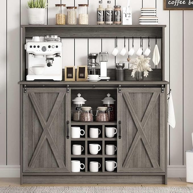 4ever2buy Farmhouse Coffee Bar Cabinet - Image 5