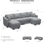 Belffin U Shaped Couch with Reversible Chaises Sectional Couches - Image 2