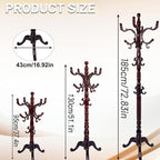 73" Wooden Coat Rack Stand, Coat Racks Freestanding - Image 6