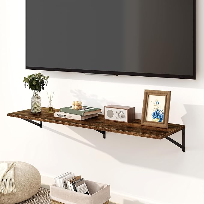 Fun Memories Floating Shelves for Wall, 12 Inch Deep Floating Shelves Set of 2 - Image 2