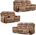 ANJ 3-Piece Faux Leather Power Recliner Sofa Set - Image 8