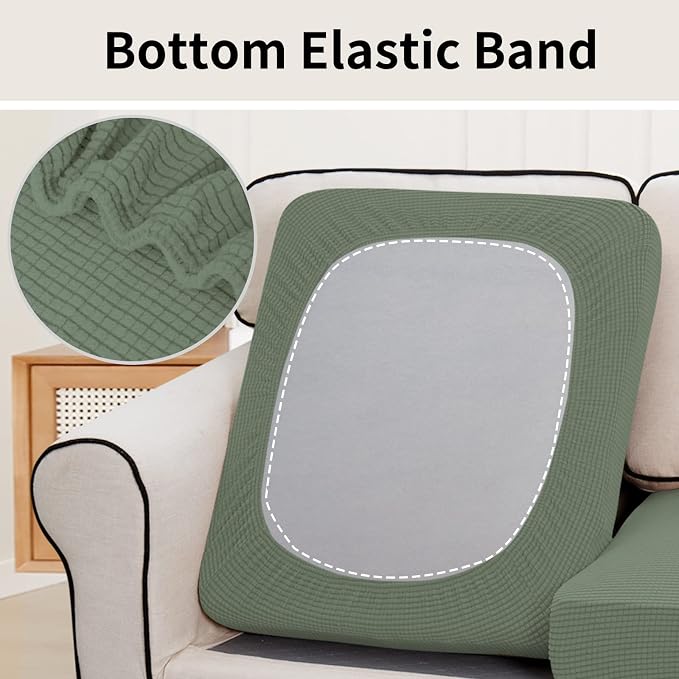 Easy-Going Stretch 2 Pieces Loveseat Couch Cushion Cover - Image 4