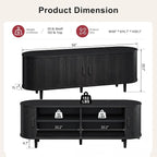 58" Mid Century Modern TV Stand, Wood TV Consoles - Image 2