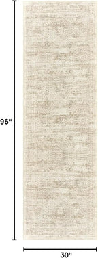 Soalmost Washable Runner Rug 2'6"x8' Kitchen Hallway Runners Beige | Soft - Image 2