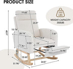 NIOIIKIT Nursery Rocking Chair, Corduroy Upholstered Rocking Chair - Image 2