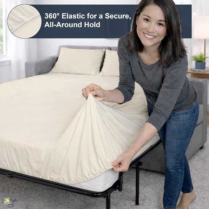 Cottington Lane Sleeper Sofa Sheets Full Size, 4 Piece Premium Quality 100% - Image 4