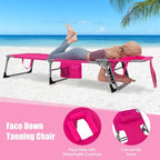 Goplus Tanning Chair, Folding Adjustable Patio Lounge Chair - Image 5