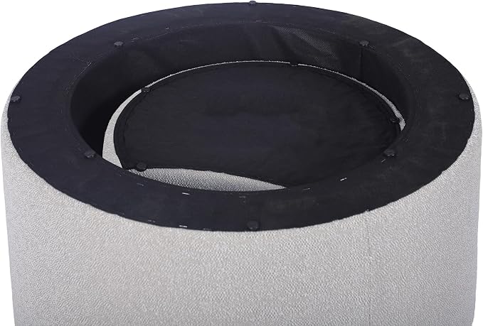 Upholstered Round Nesting Coffee Tables Set of 2 - Image 5