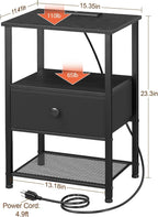 LOAKEKEL Night Stand Set 2, LED Nightstand - Image 2