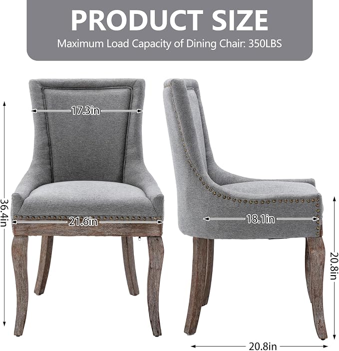 Modern Dining Chairs Set of 2, High Back Dining Chairs Side Chairs - Image 3