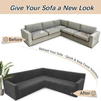 Arfntevss Stretch Sectional Couch Covers L Shaped Corner Sectional Sofa Cover - Image 6