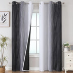 Black and Greyish White Ombre Blackout Curtains by ESTELARTEXTILER
