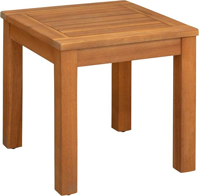 Balkene Home 63407 Lio Oslo Solid Wood Indoor/Outdoor Side Table Light Brown by Patio+Sense