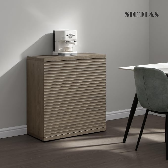 SICOTAS Buffet Cabinet with Storage Accent Sideboard Modern Credenza with Doors - Image 8