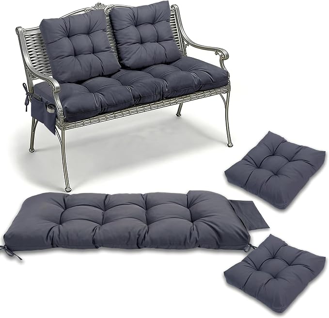 3 Pcs Wicker Chair Cushions Patio Loveseat Chaise Cushion Set - Image 7