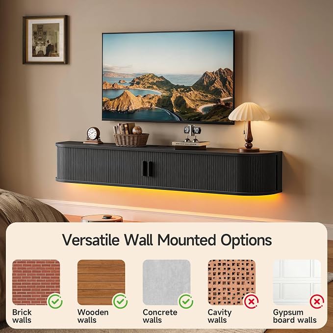 71" Floating TV Stand with Power Outlet - Image 5