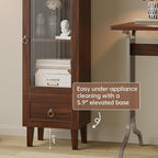 71" Tall Arched Cabinet with Acrylic Door, Modern Curio Arched Bookcase with - Image 4