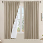 100% Blackout Linen Curtains 63 Inches Long by LAMIT