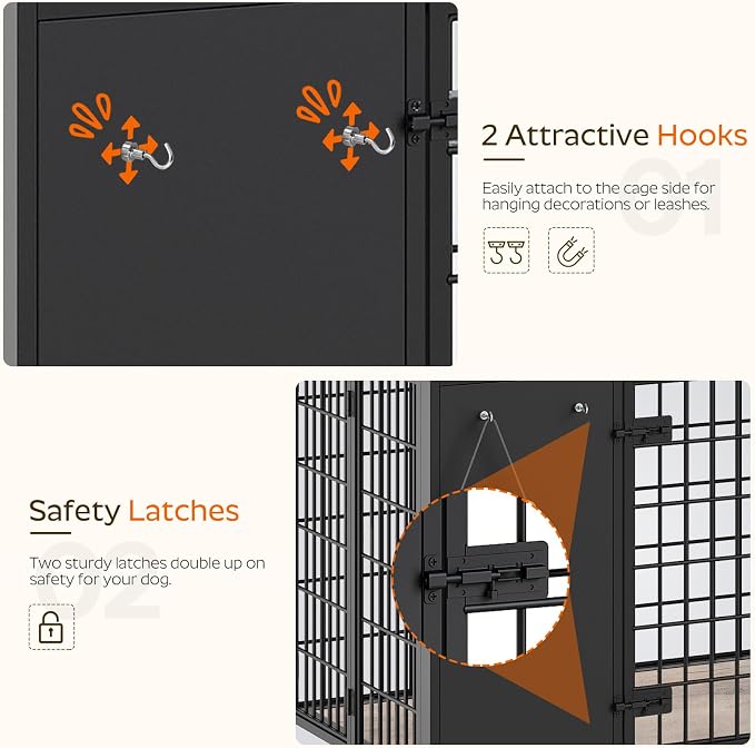 YATINEY Foldable Dog Crate Furniture, Dog Crate - Image 5