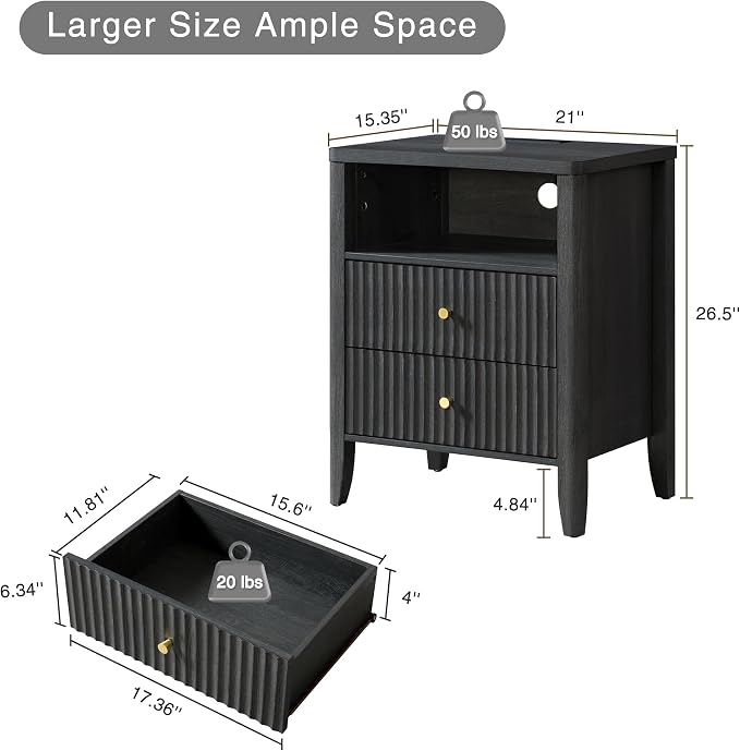 4-Piece Fluted Living Room Furniture Set, Lift Top Coffee Table, Buffet Cabinet - Image 7