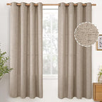 Oatmeal Linen Curtains 72 Inches Long 2 Panels Set by YoungsTex