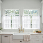 MIULEE 4 Panels White Short Sheer Curtains 24 Inch Length 42 x 24 Inches | by MIULEE