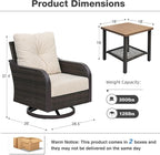 Outdoor Swivel Rocker Chairs, Wicker Swivel Rocking Chairs - Image 2