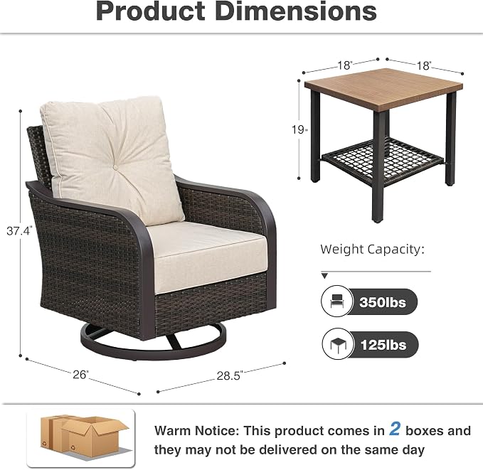 Outdoor Swivel Rocker Chairs, Wicker Swivel Rocking Chairs - Image 2