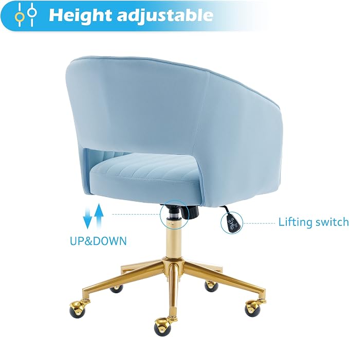 KCC Home Office Chair Swivel Desk Chair Accent Armchair Upholstered Modern - Image 4