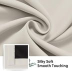 SimpleHome Cream 100% Blackout Curtains Room Darkening Living Room 63 Inch | - Image 7