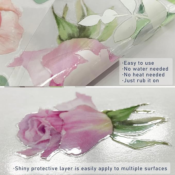 Vintage Floral UV DTF Stickers Rub on Transfers - Image 5
