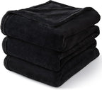 BEDELITE Fleece Blanket Soft Plush King Size Bed Blanket Black 108"x90" | Ultra - Image 7