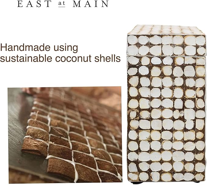 East at Main Rectangle Storage Side Table – Coconut Shell Mosaic Inlay - Image 8