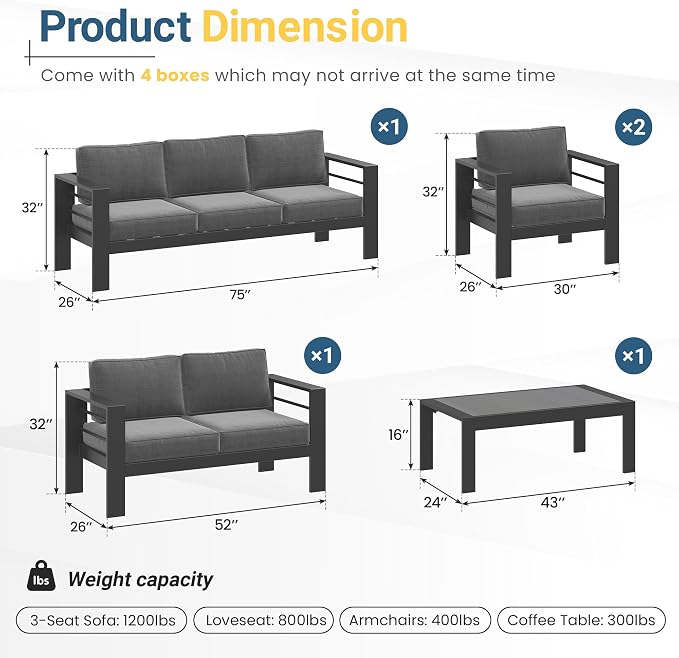 Solaste Aluminum Patio Furniture Set - Image 7