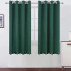 Dark Green Blackout Curtains 66 x 63 Inch Length/Set of 2 Curtain by Lemomo