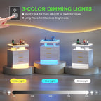 HNEBC LED Nightstand with Charging Station, Smart Bedside Table with Motion - Image 6