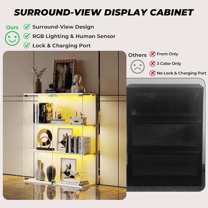 VersionTECH. Glass Display Cabinet - Image 5