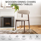 COLAMY Wooden Dining Chairs Set of 6, Modern Upholstered Fabric Dining Room - Image 7