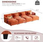 ELUCHANG Oversized 153" Modular Sectional Sofa, Comfy Deep Seat Cloud Couch - Image 2