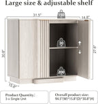 Brafab Buffet Cabinet, 94.5" Modern Farmhouse Accent Sideboard Cabinet - Image 2