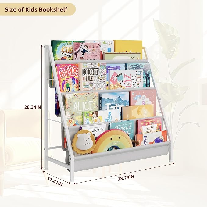 Aokitsink 4-Tier Kids Bookshelf, Book Shelf - Image 2