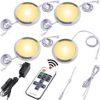 Round LED Puck Lights of Dia 2.4", Glass Display Cabinet Light Strip, Wireless by Lvyinyin