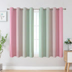Sage Green and Pink Ombre Blackout Curtains - Image 2