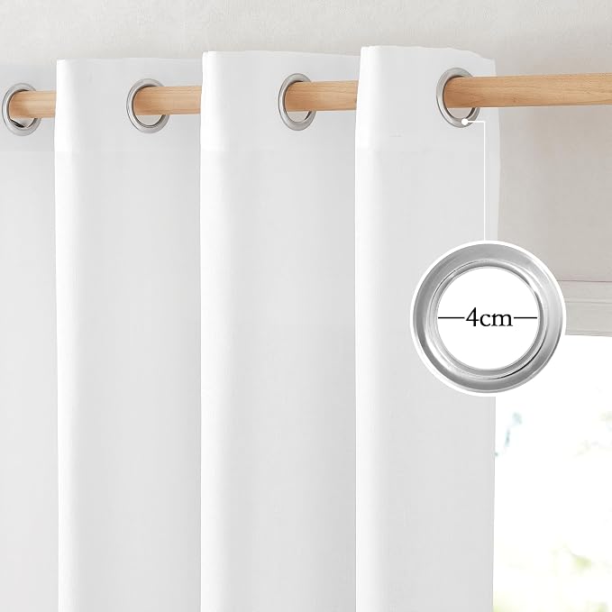 NICETOWN Linen Flax Semi Sheer Curtains 94" Length, Grommet Window Treatments - Image 3