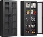 Display Cabinet with Glass Doors, Display Case Cabinet by Anxxsu