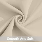 Yakamok Room Darkening Curtains 52x63 inch Length Cream Beige-Living Room | 2 - Image 4